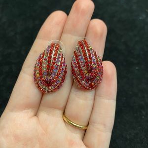 Red and AB Stone Pageant earrings